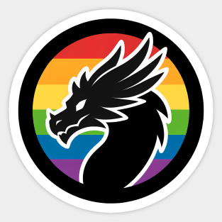 LGBTQ Pride Dragon Anthro Scalie Rainbow Logo Sticker